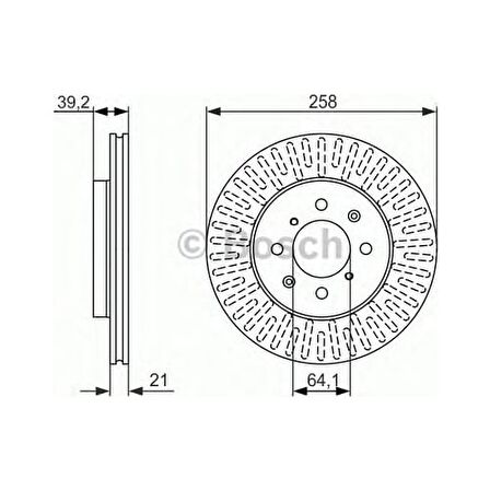 Bosch Fren Diski Ön [4D 258Mm] Jazz II 1.3 02 L13A1